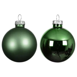 Lot de 4 boules de Noël en verre (D100 mm) Boréal Vert sapin