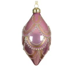 Lot de 2 boules de Noël en verre (D60 mm) Élégance Gatsby Rose