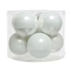 Lot de 8 boules de Noël en verre (D70 mm) Myst Blanc d'hiver