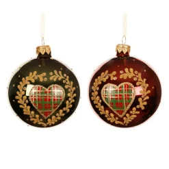 Lot de 6 boules de Noël en verre (D80 mm) Saint-Moritz Bordeaux