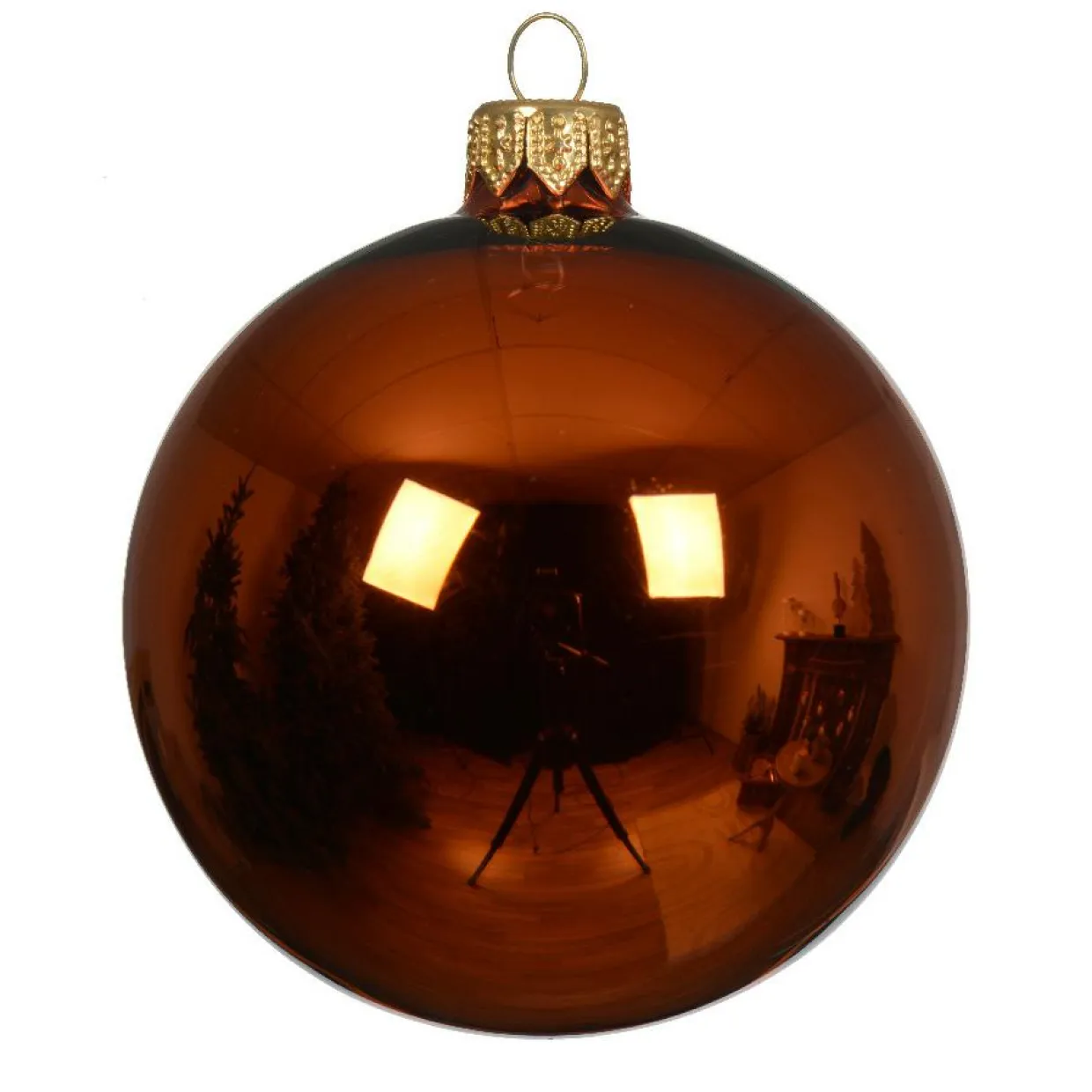 Lot de 6 boules de Noël en verre (D80 mm) Arctique brillante Citrouille