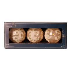 Lot de 3 boules de Noël en verre (D80 mm) Castel Perle