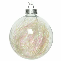Lot de 4 boules de Noël en verre (D70 mm) Filament Transparent