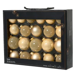 Lot de 21 boules de Noël en verre (D60 à 75 mm) Assorties Cristal Perle