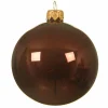 Lot de 6 boules de Noël en verre (D80 mm) Arctique brillantes Acajou