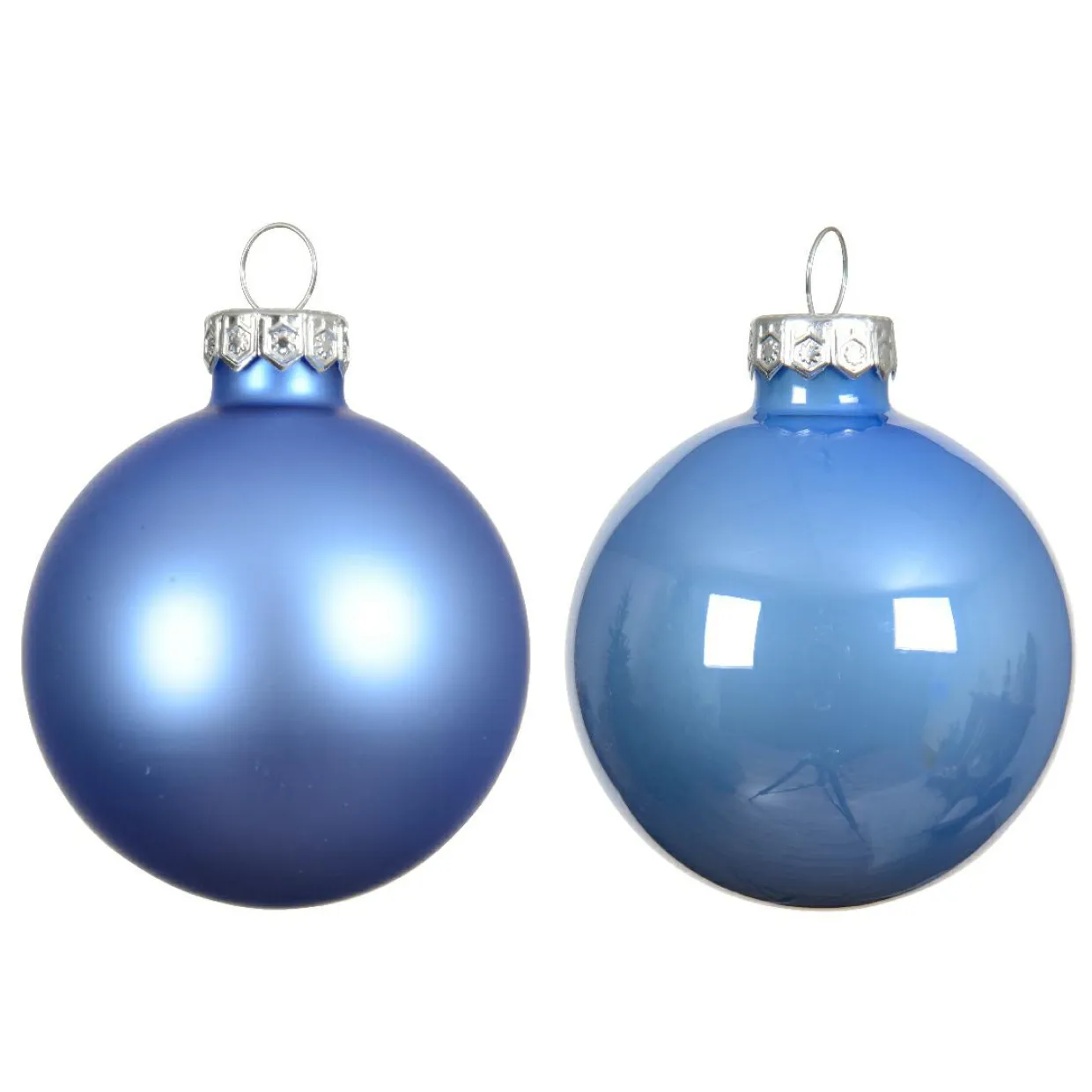 Lot de 4 Boules de Noël en verre (D100 mm) Boréal Bleu ciel