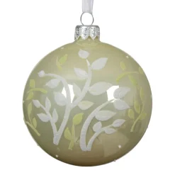 Lot de 6 boules de Noël en verre (D80 mm) Pureté Menthe blanche