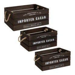 Lot de 3 cagettes bois Denys Marron