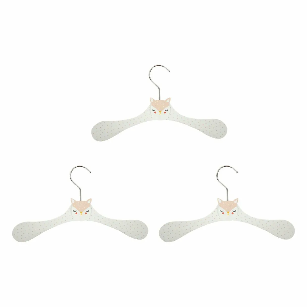 Lot de 3 cintres enfant bois Biche Roses