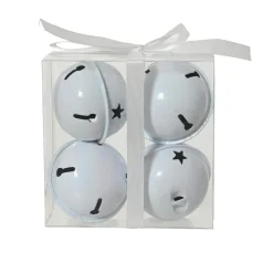 Lot de 4 clochettes en métal (D11 cm) Christmas Nova Blanc