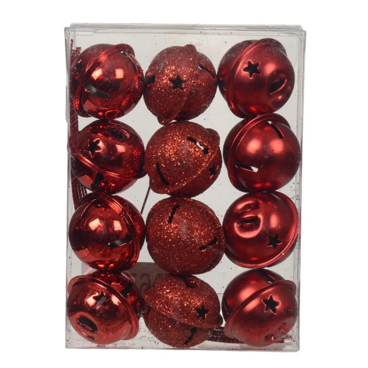 Lot de 12 clochettes à suspendre (D3 cm) Christmas Stars Rouge