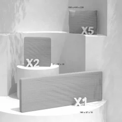 Lot de coussins de remplacement pour salon de jardin Calvi 5 places Gris clair