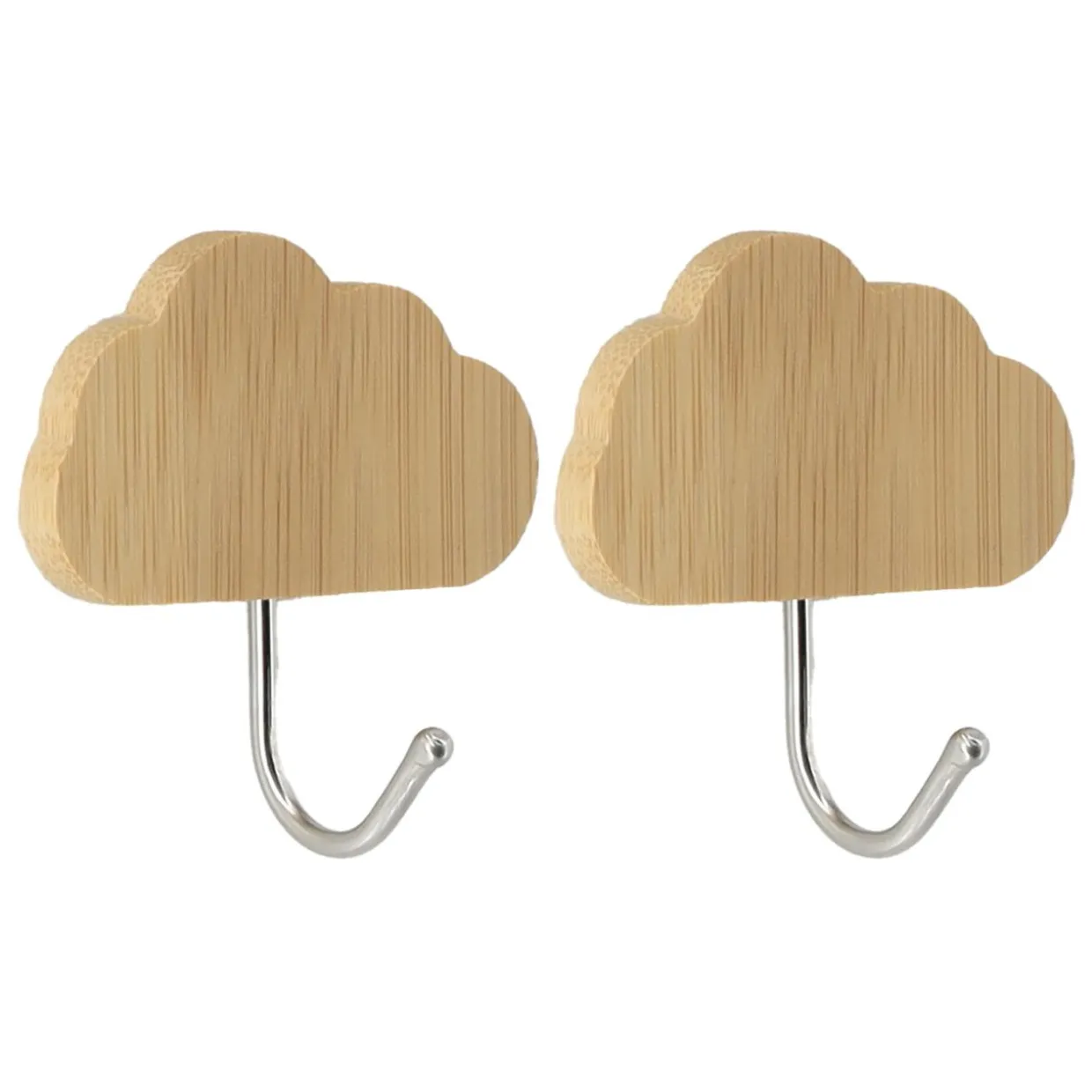 Lot de 2 crochets adhésifs 3M bambou (H6 cm) Nuage