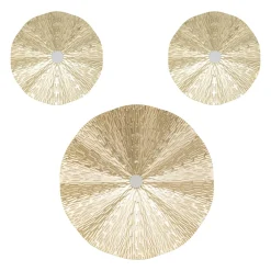 Lot de 3 décos murales métal (D33,5 cm) Leslie Or