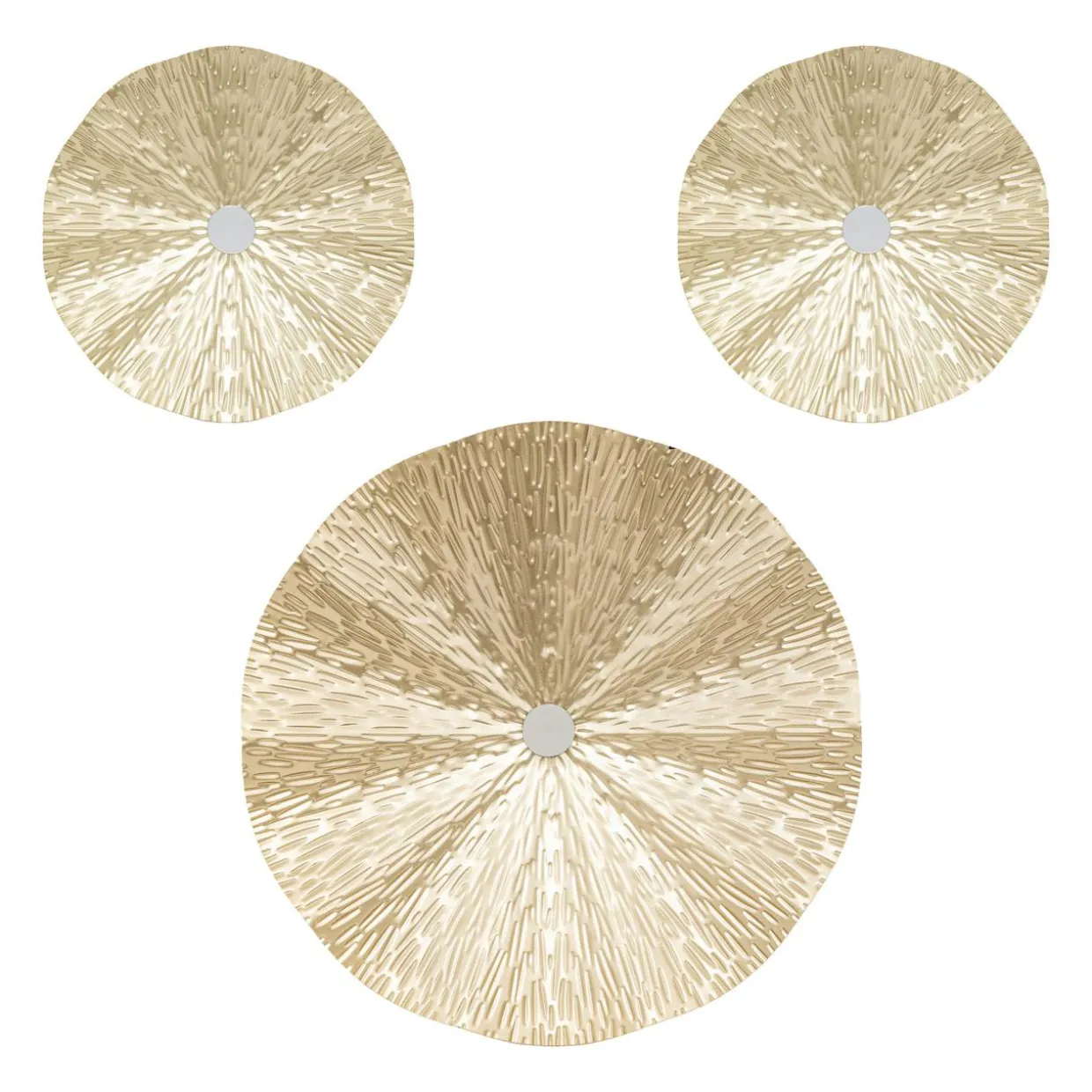 Lot de 3 décos murales métal (D33,5 cm) Leslie Or
