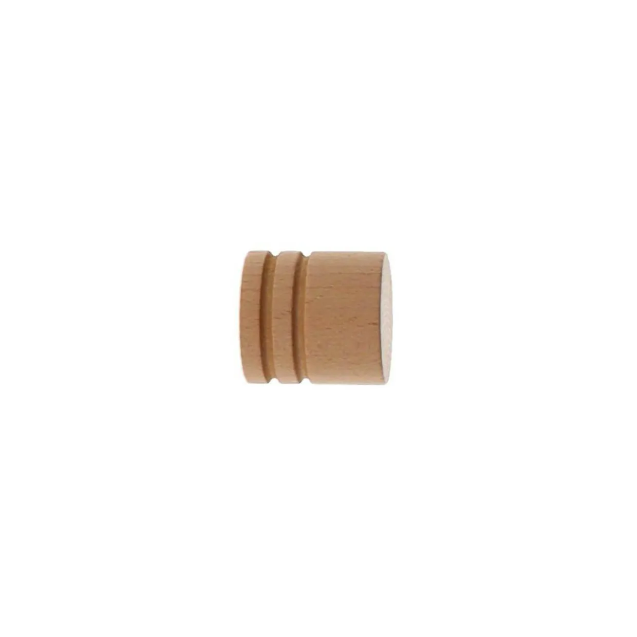 Lot de 2 embouts tringle bois (D28 mm) Nils bouchon Beige Vernis