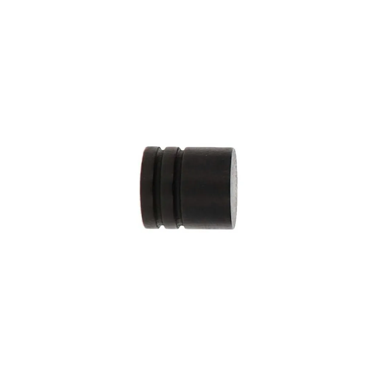Lot de 2 embouts tringle bois (D28 mm) Nils bouchon Noir mat