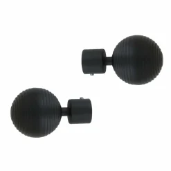 Lot de 2 embouts tringle (D20 mm) Jim Globe Noir