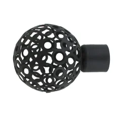 Lot de 2 embouts tringle (D20 mm) Jim Boule perforée Noir mat