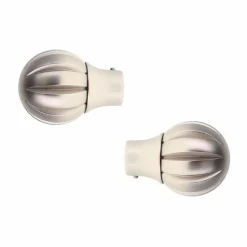 Lot de 2 embouts tringle (D20 mm) Jim Touch of zen Argent