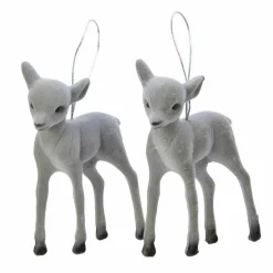 Lot de 2 faons à suspendre (H10 cm) Anton Gris