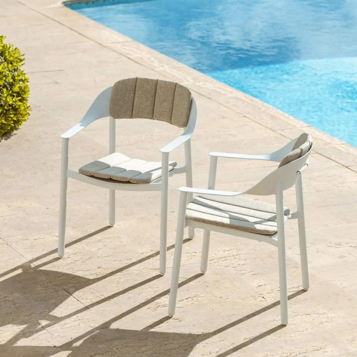 Lot de 2 fauteuils de jardin aluminium Monte Carlo Blanc