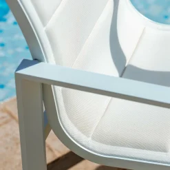 Lot de 2 fauteuils de jardin en aluminium Elba Blanc
