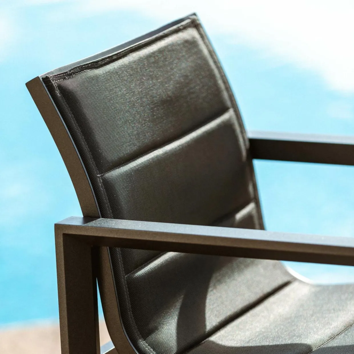 Lot de 2 fauteuils de jardin en aluminium Elba Gris anthracite