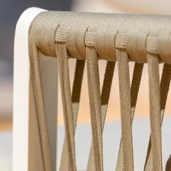 Lot de 2 fauteuils de jardin en aluminium Amalfi Blanc et taupe