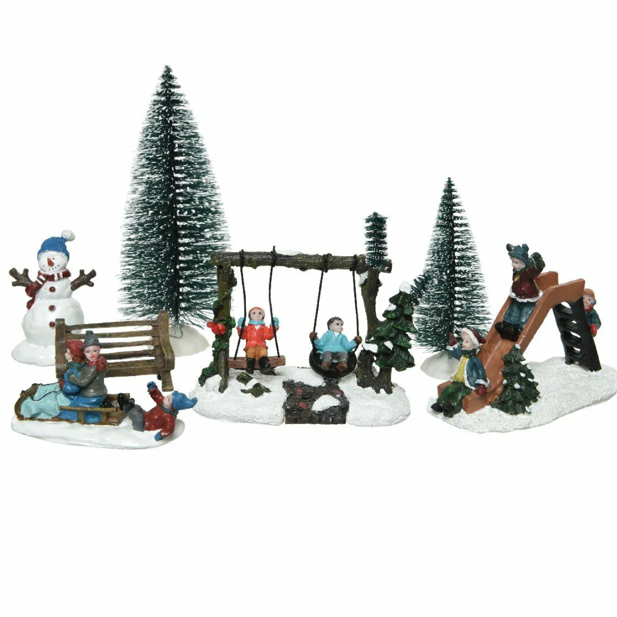 Lot de figurines et accessoires Parc d'enfants pour village