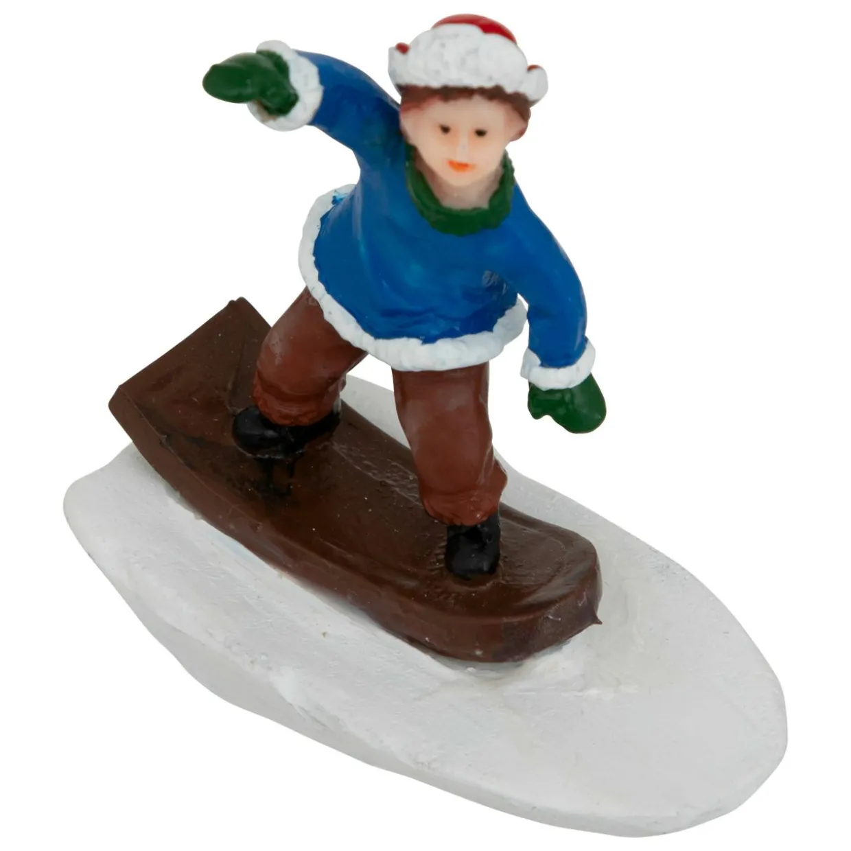 Lot de 6 figurines pour village (H7,5 cm) Sports de Montagne