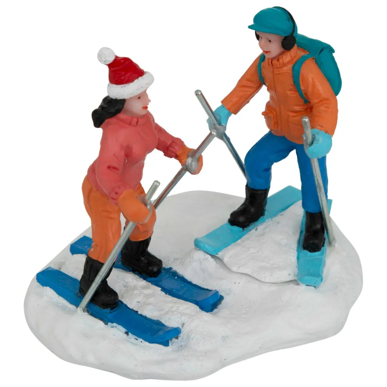 Lot de 6 figurines pour village (H7,5 cm) Sports de Montagne