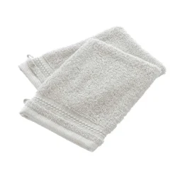 Lot de 2 gants de toilette coton bio (15 x 21 cm) Méline Blanc chantilly