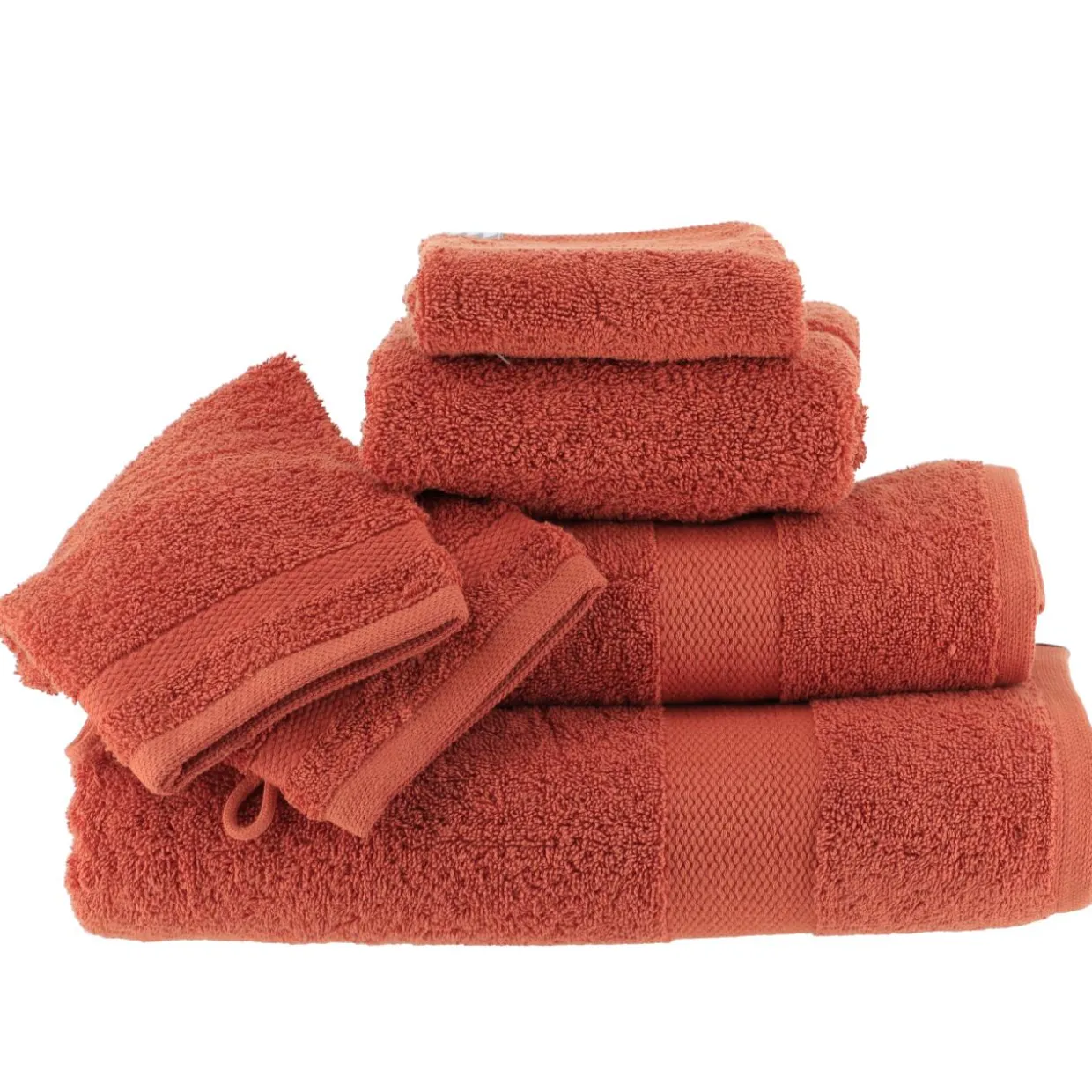 Lot de 2 gants de toilette coton (15 x 21 cm) Timeless Terracotta