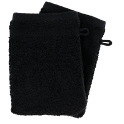 Lot de 2 gants de toilette coton (15 x 21 cm) Timeless Noir