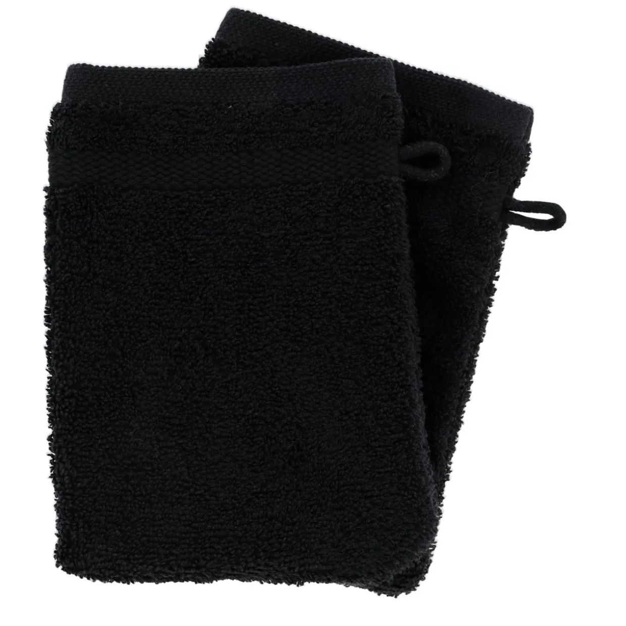 Lot de 2 gants de toilette coton (15 x 21 cm) Timeless Noir
