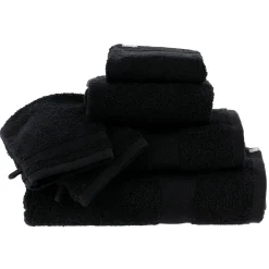 Lot de 2 gants de toilette coton (15 x 21 cm) Timeless Noir