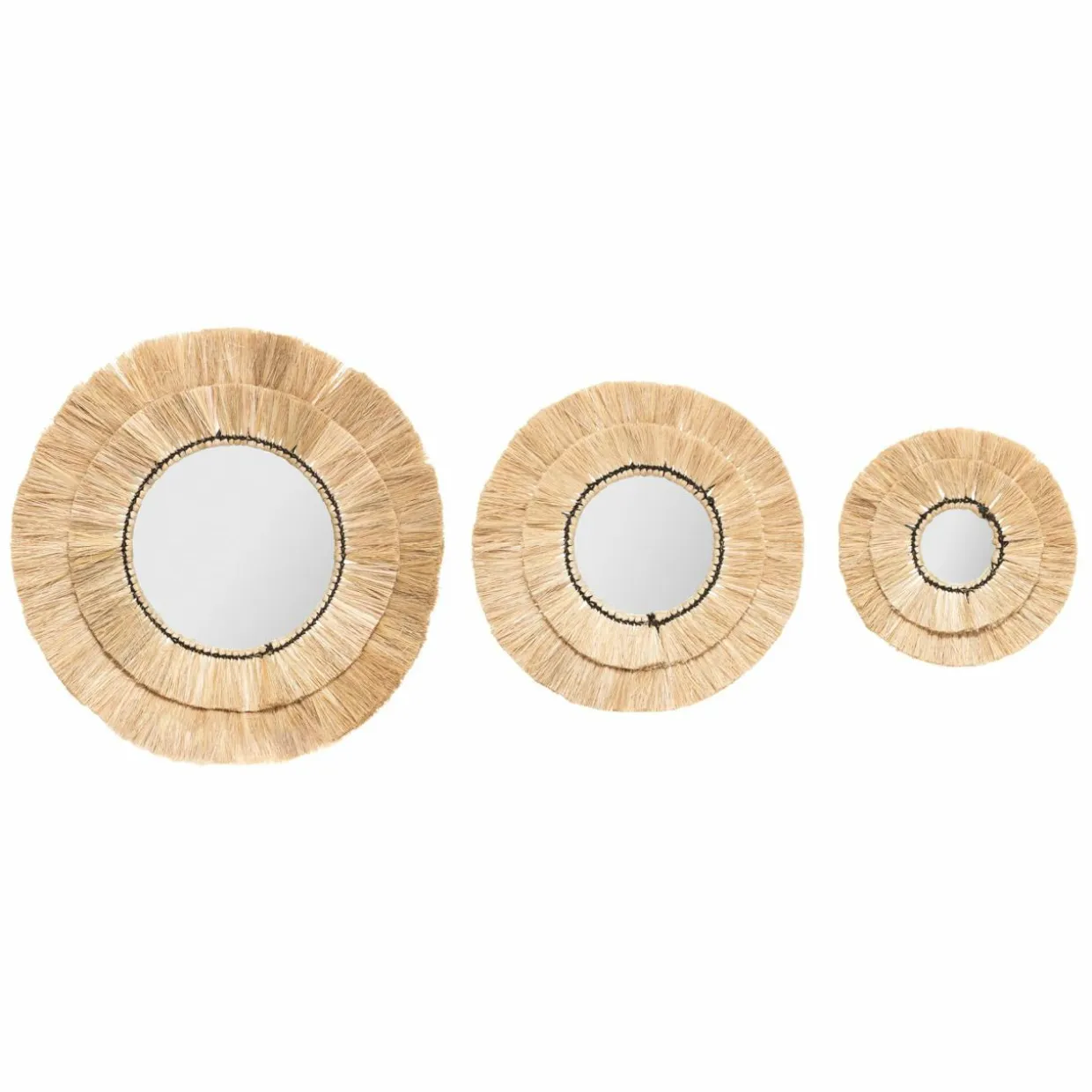 Lot de 3 miroirs (D20-30-40 cm) Alba Naturel