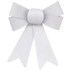 Lot de 2 noeuds de Noël (H17 cm) Paillettes Argent
