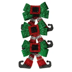 Lot de 3 nœuds de Noël (H12 cm) Jambes lutin farceur