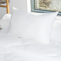 Lot de 2 oreillers rectangulaires (45 x 70 cm) Moelleux Anti-acariens Blanc