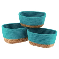 Lot de 3 paniers de rangement (H13 cm) Timeless Vert caraïbes