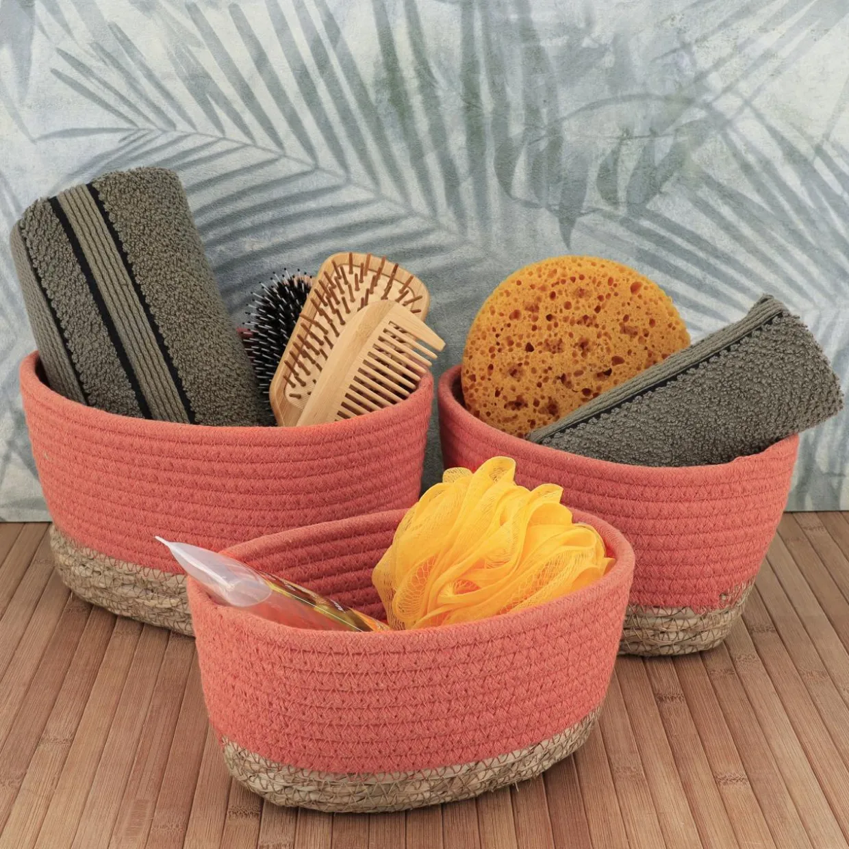 Lot de 3 paniers de rangement (H13 cm) Timeless Terracotta
