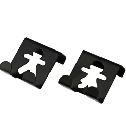 Lot de 2 patères à suspendre métal (H5 cm) Bonhommes Noir