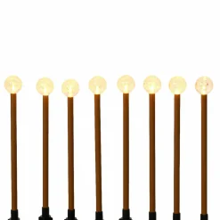 Lot de 8 pics lumineux à piles Sphères LED (H20 cm) Blanc chaud