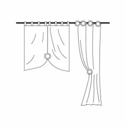 Lot de 2 pinces rideaux Lina Blanches
