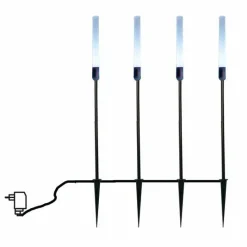 Lot de 4 piques lumineux de jardin (H51,5 cm) Cylindre Blanc froid