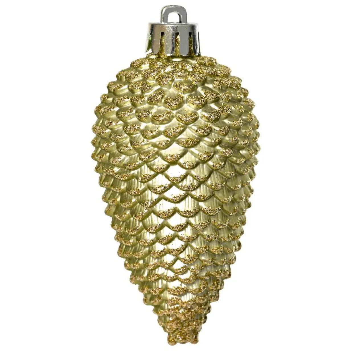 Lot de 6 pommes de pin à suspendre (H8 cm) Alpine Thé vert