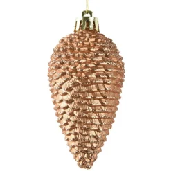 Lot de 6 pommes de pin à suspendre (H8 cm) Alpine Cognac