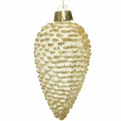 Lot de 6 pommes de pin à suspendre (H8 cm) Alpine Blanc laine